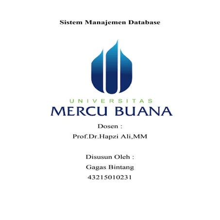 SIM, Gagas Bintang, Hapzi Ali, Sistem manajemen database, Universitas Mercu B...