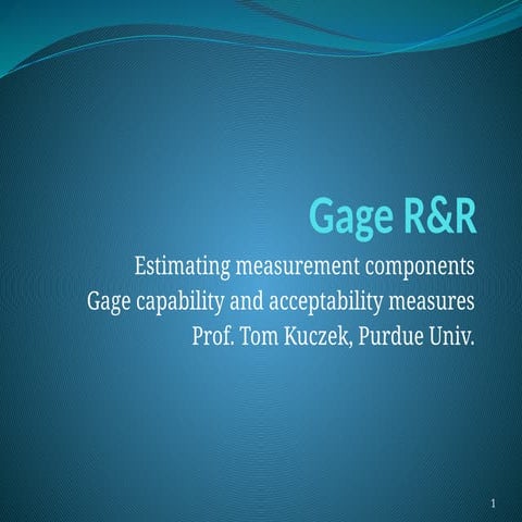 Introduction to Gage R&R | PPT