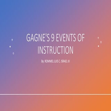 GAGNE'S 9 EVENTS OF INSTRUCTION