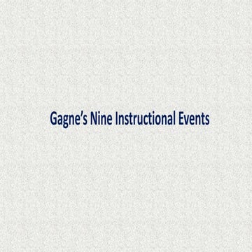Gagne's Nine Instructional Events- Example