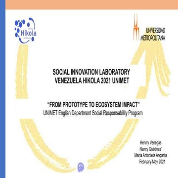 Social Innovation Lab Venezuela Híkola UNIMET 2021