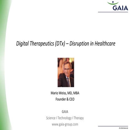 Digital Therapeutics (DTx) - Disruption in Healthcare
