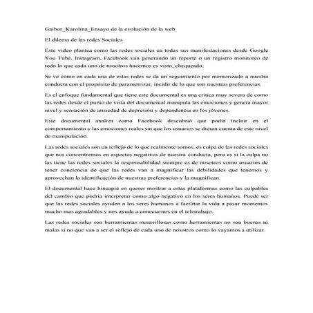 Gaibor Karolina Ensayo de las redes sociales