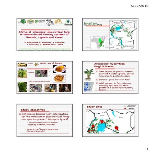PK09:Status of Arbuscular Mycorrhizal Fungi in banana-based farming systems o...