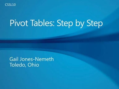 Pivot Tables