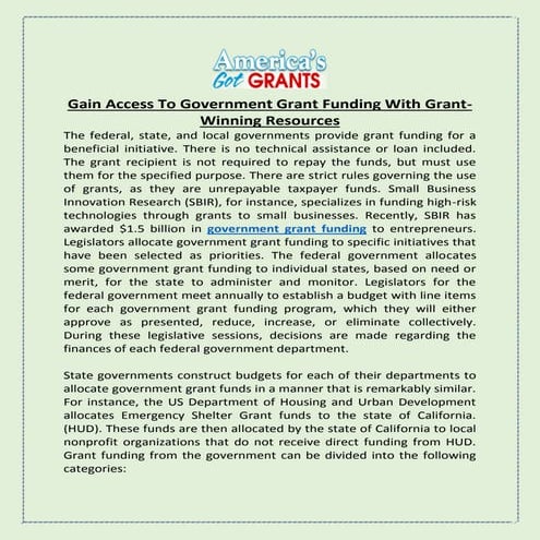 Gain Access To Government Grant Funding With Grant-Winning Resources.pdf