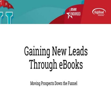 HighRoad U Webinar: Gaining New Leads Through eBooks