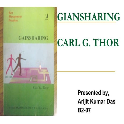 Gainsharing Carl G Thor