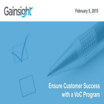 Ensure Customer Success with Voice of the Customer
