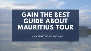 Gain the Best Guide About Mauritius Tour From Tempting Holiday