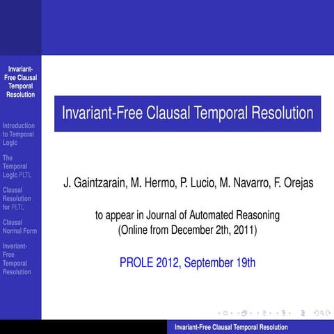 Invariant-Free Clausal Temporal Resolution
