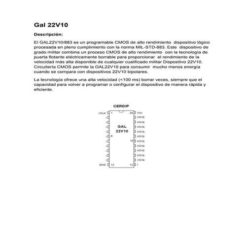 Gal 22v10 Descripcion