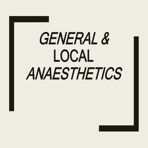 anaesthetics 