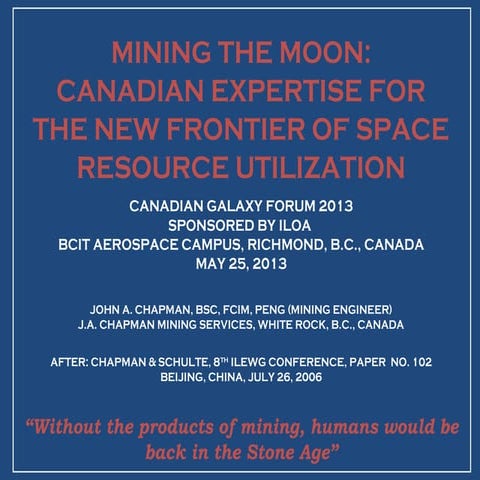 ILOA Galaxy Forum Canada 2013 - John Chapman