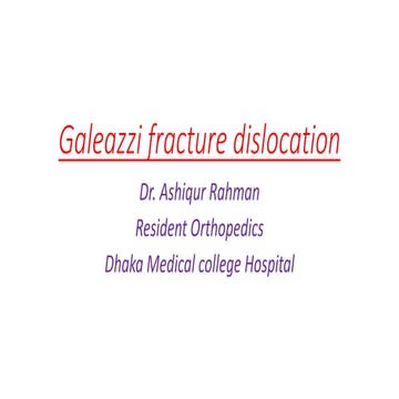 Galeazzi fracture dislocation
