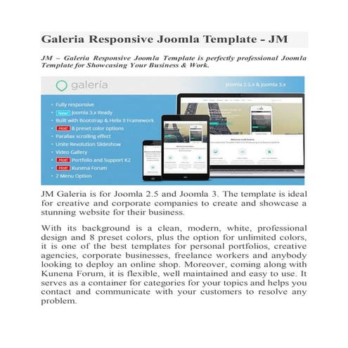 Galeria responsive joomla template