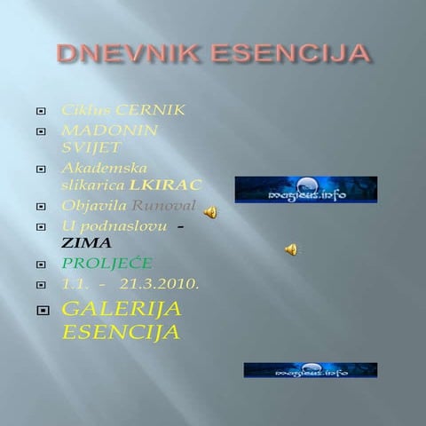 Galerija Magicus   Dnevnik Esencija Do 21 3 2010   Ciklus Cernik I Madonin Sv...