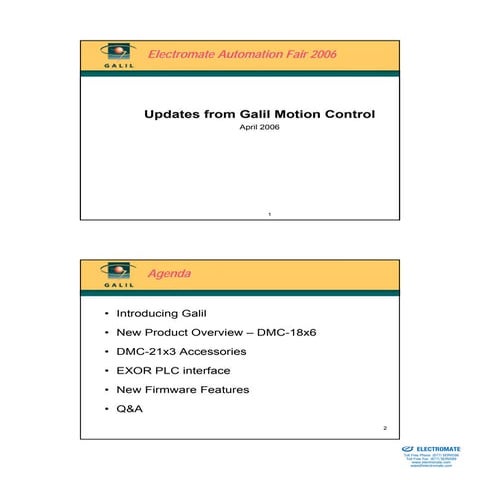 Galil automation fair presentation 2006