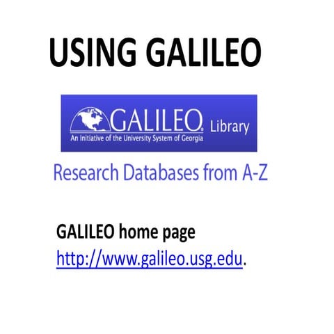 Using GALILEO