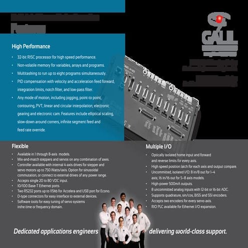 Galil multi axis motion controller brochure