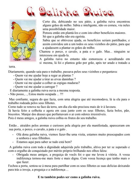 Galinha  conto-a galinha ruiva