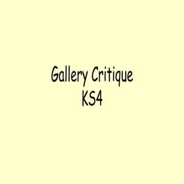 Gallery critique