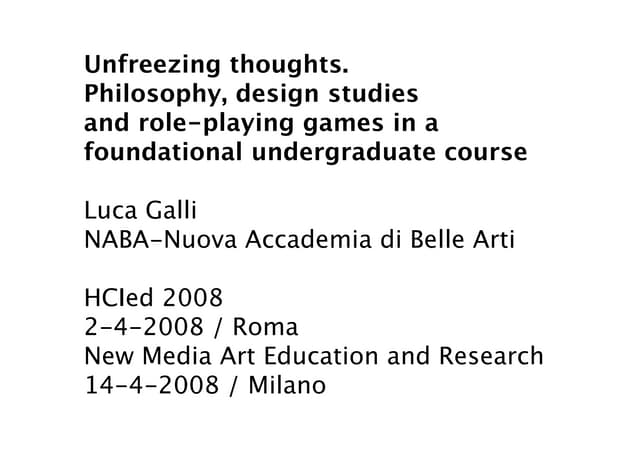 Galli Design Methodology course