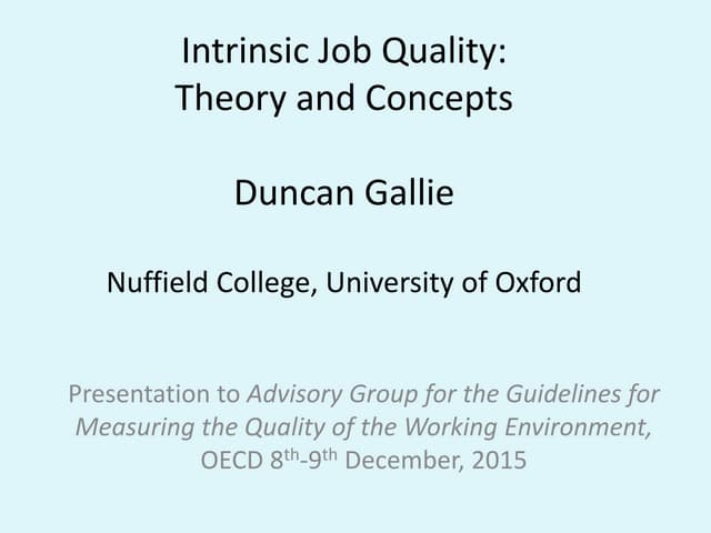 Kick-off Meeting of the Advisory Group for the OECD Guidelines for Measuring ...