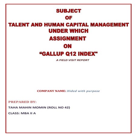 Gallup Q12 index survey