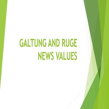 Galtung and Ruge news theories 