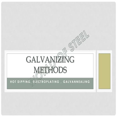 Galvanizing Methods