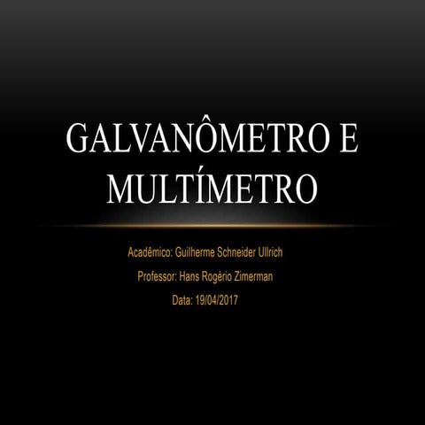 Galvanometro e multimetro