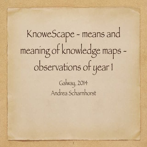KnoweScape - means and meaning of knowledge maps 