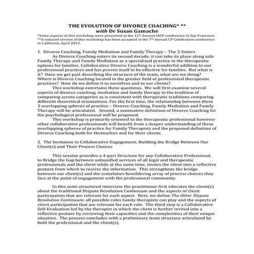 Susan Gamache's and Woody Mosten's consultation trainiings