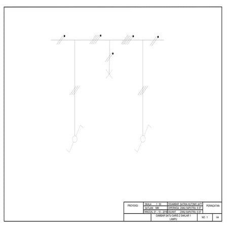 Gambar satu garis 2 saklar 1 lampu