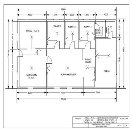 Gambar satu garis denah instalasi rumah