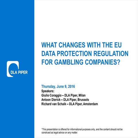 What changes with the EU Data Protection Regulation for Gambling Companies