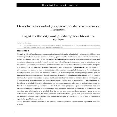 El derecho a la ciudad | DOCX