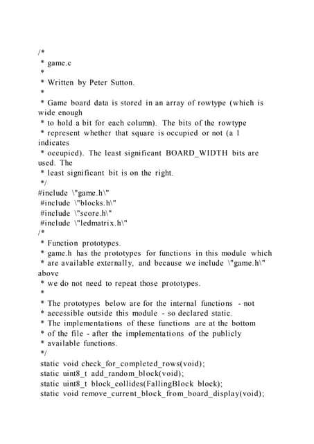   game.c   Written by Peter Sutton.   Game board da.docx