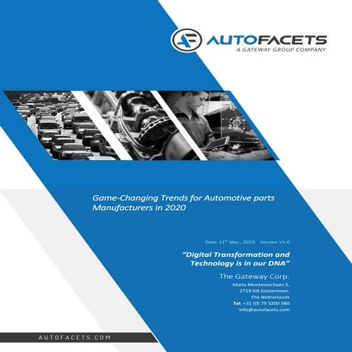 Game changing trends for automotive parts manufacturers in 2020