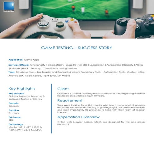 Success Story - Game Testing 