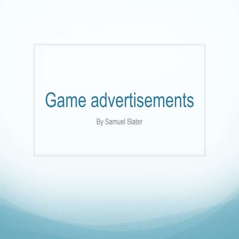 Game adverts n