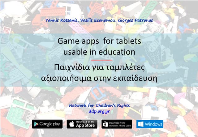 Game apps  for tablets usable in ed...