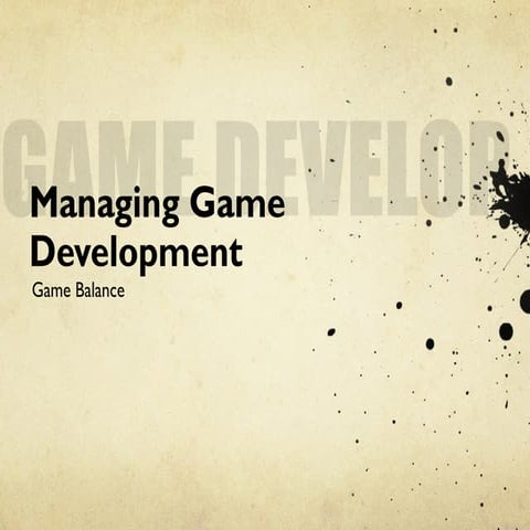 Game Development: Game Balance