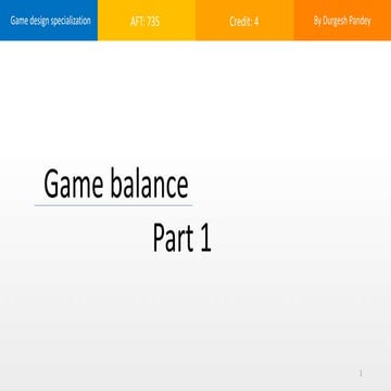 Game balance part 1
