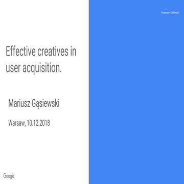 Effective creatives in user acquisition
