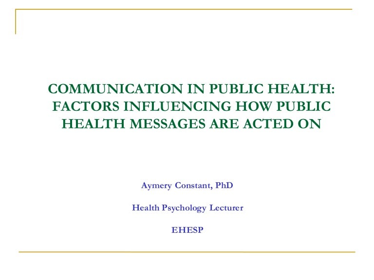 Communication in Public Health