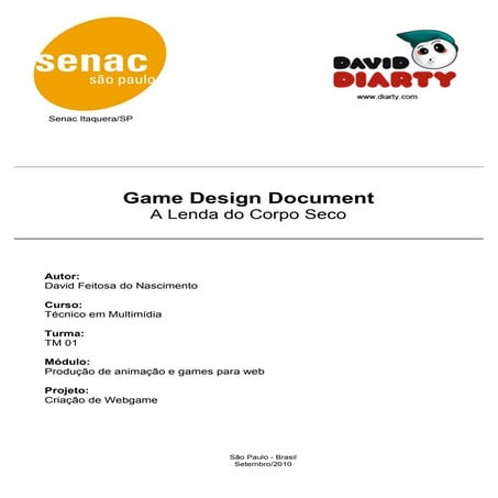 Game Design Document - Corpo Seco