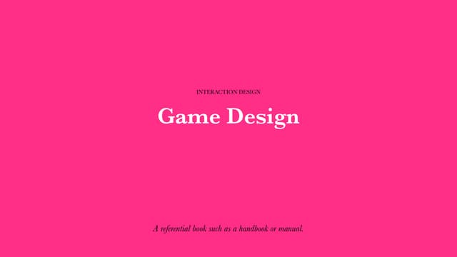 Game Design fundamentals