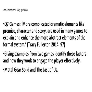 Game development essay presentation